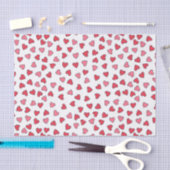 Papier Mousseline Motif de petits coeurs rouge et rose (Artisanat)