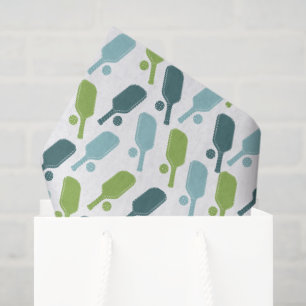 Papier Mousseline Motif de pickleball vert et bleu