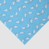 Papier Mousseline Motif de pieds de bébé bleu (Détail)
