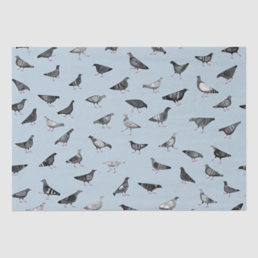 Papier Mousseline Motif de pigeon (Recto)