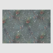 Papier Mousseline Motif de pin d'hiver rustique moderne (Recto)