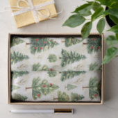 Papier Mousseline Motif de pins à lunettes (Cadeau)