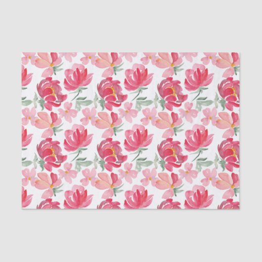Papier Mousseline Motif de pivoine d'aquarelle (Recto)