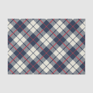 Papier Mousseline Motif de plaid de bleu marine