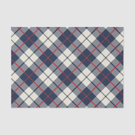 Papier Mousseline Motif de plaid de bleu marine (Recto)