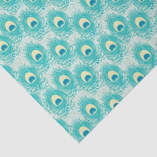 Papier Mousseline Motif de plumes de paon (Détail)