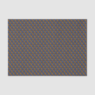 Papier Mousseline Motif de plumes de paon bleu et orange de minuit