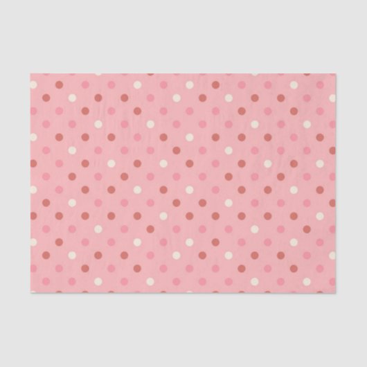 Papier Mousseline Motif de point blanc rouge-rose de polka (Recto)