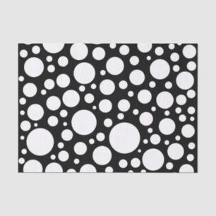 Papier Mousseline Motif de point noir et blanc moderne de polka