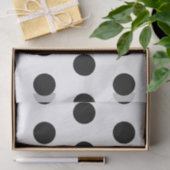 Papier Mousseline Motif de points blancs et noirs (Cadeau)