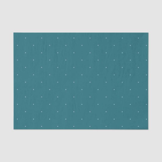 Papier Mousseline Motif de points blancs sarcelle (Recto)