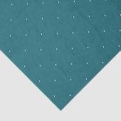Papier Mousseline Motif de points blancs sarcelle (Détail)