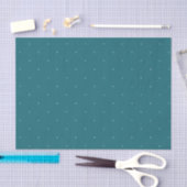 Papier Mousseline Motif de points blancs sarcelle (Artisanat)