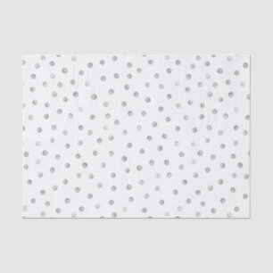 Papier Mousseline Motif de points de confettis de blanc gris