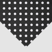 Papier Mousseline Motif de points Polka noir et blanc (Détail)