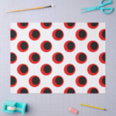Papier Mousseline Motif de points Polka Noir et Rouge (Artisanat)