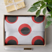 Papier Mousseline Motif de points Polka Noir et Rouge (Cadeau)
