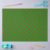 Papier Mousseline Motif de points Polka Red Green Xmas (Artisanat)