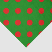 Papier Mousseline Motif de points Polka Red Green Xmas (Détail)