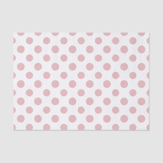 Papier Mousseline Motif de pois blanc rose (Recto)