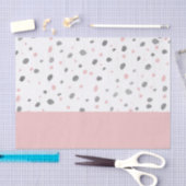 Papier Mousseline Motif de pois gris d'aquarelle de roses pâles (Artisanat)