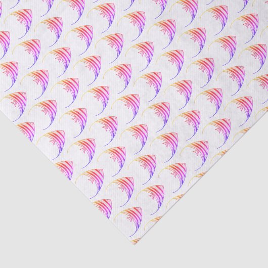 Papier Mousseline Motif de poisson rose mignon (Détail)