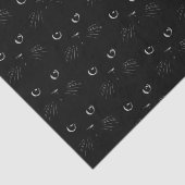 Papier Mousseline Motif de portrait de chat noir (Détail)