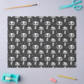 Papier Mousseline Motif de poupée Voodoo noir et blanc (Artisanat)