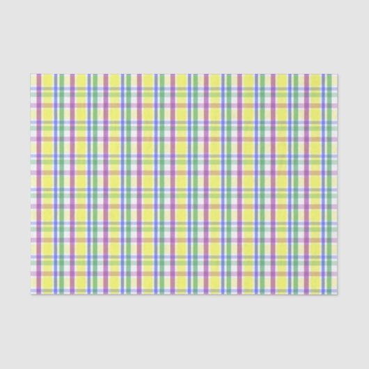 Papier Mousseline Motif de printemps Pâques Pastel Plaid (Recto)