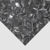 Papier Mousseline Motif de Quatrefoil Marocain Noir (Détail)