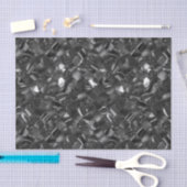 Papier Mousseline Motif de Quatrefoil Marocain Noir (Artisanat)