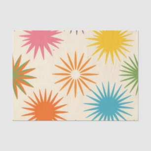 Papier Mousseline Motif de rafale d'étoiles coloré du milieu du sièc