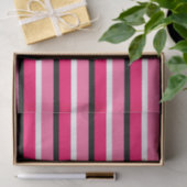 Papier Mousseline Motif de rayures rose clair et foncé (Cadeau)