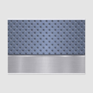 PAPIER MOUSSELINE MOTIF DE REGARDE EN MÉTAL BLEU & ARGENT