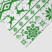 Papier Mousseline Motif de rennes vert de Noël (Détail)