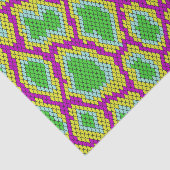 Papier Mousseline Motif de reptile Vert, Violet, Découpage Jaune (Détail)