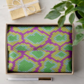 Papier Mousseline Motif de reptile Vert, Violet, Découpage Jaune (Cadeau)