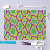 Papier Mousseline Motif de reptile Vert, Violet, Découpage Jaune (Artisanat)