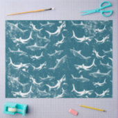 Papier Mousseline Motif de requins bleus en détresse (Artisanat)