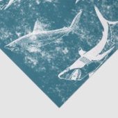 Papier Mousseline Motif de requins bleus en détresse (Détail)
