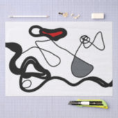 Papier Mousseline Motif de rétention : Abstrait noir, blanc, gris et (Artisanat)