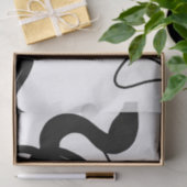 Papier Mousseline Motif de rétention : Abstrait noir, blanc, gris et (Cadeau)