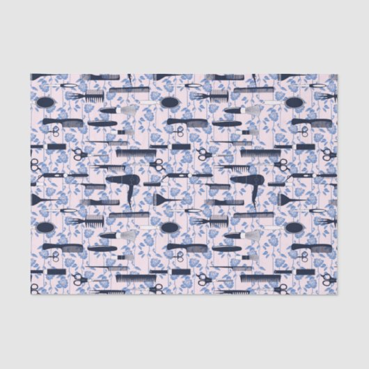 Papier Mousseline Motif de rose de bleu de soin de beauté (Recto)