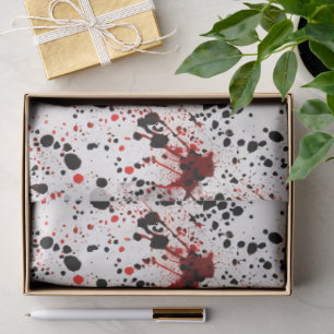 Papier Mousseline Motif de salissures rouges