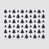 Papier Mousseline Motif de sapin noir et blanc (Recto)