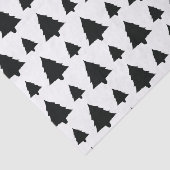 Papier Mousseline Motif de sapin noir et blanc (Détail)
