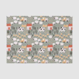 Papier Mousseline Motif de scène de ferme mignonne
