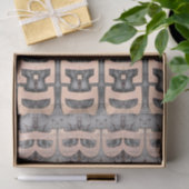 Papier Mousseline Motif de script gris Abstrait rustique (Cadeau)