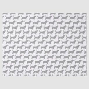 Papier Mousseline Motif de silhouettes de Basset Hound