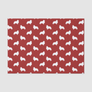 Papier Mousseline Motif de silhouettes de Berger des Shetland Rouge